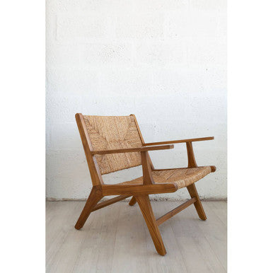 Orsina Lovina Natural Rattan Armchair – Teak Wood Accent Lounge Chair