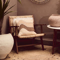 Orsina Lovina Natural Rattan Armchair – Teak Wood Accent Lounge Chair