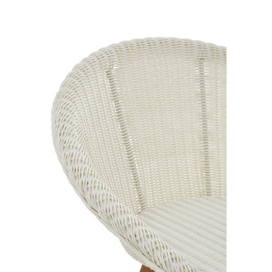 Orsina Lovina White Faux Fur Dining Chair with Teak Wood Legs