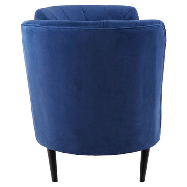 Orsina Malena Midnight Blue Velvet Chaise – Sculptural Modern Daybed