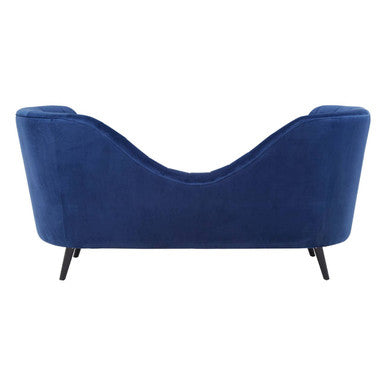 Orsina Malena Midnight Blue Velvet Chaise – Sculptural Modern Daybed
