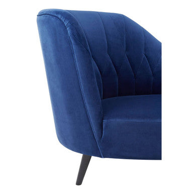 Orsina Malena Midnight Blue Velvet Chaise – Sculptural Modern Daybed