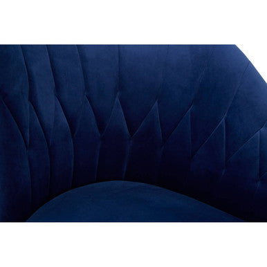 Orsina Malena Midnight Blue Velvet Chaise – Sculptural Modern Daybed