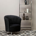 Orsina Maci Black Tub Chair – Channel Tufted Accent Armchair