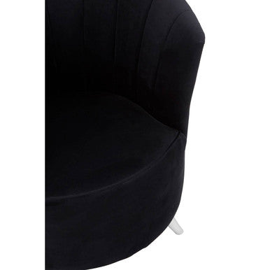 Orsina Maci Black Tub Chair – Channel Tufted Accent Armchair