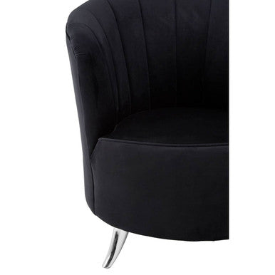 Orsina Maci Black Tub Chair – Channel Tufted Accent Armchair