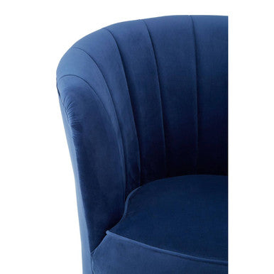 Orsina Maci Blue Tub Chair – Tufted Accent Armchair with Silver Feet