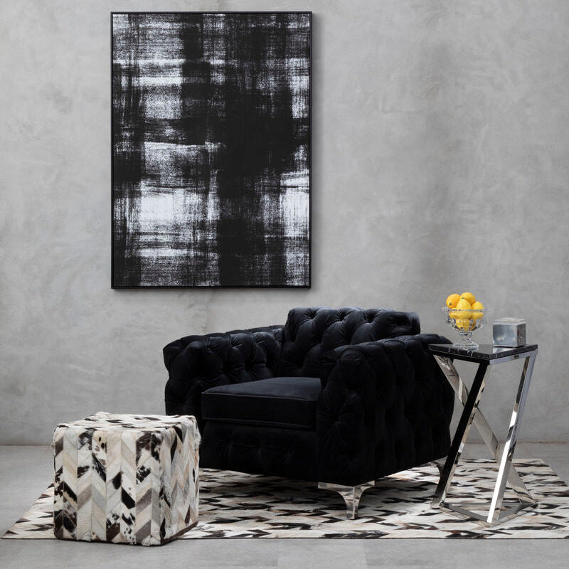 Orsina Madina Black Velvet Chesterfield Chair | Modern Accent Seating