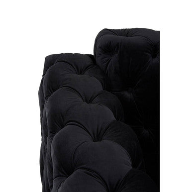 Orsina Madina Black Velvet Chesterfield Chair | Modern Accent Seating