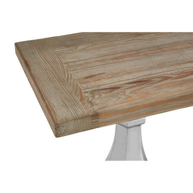 Orsina Richmond Pine Wood Console Table – Carved Silver Pillars