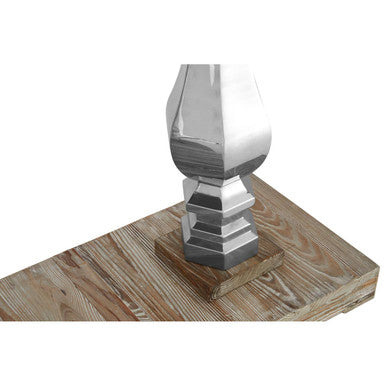 Orsina Richmond Pine Wood Console Table – Carved Silver Pillars