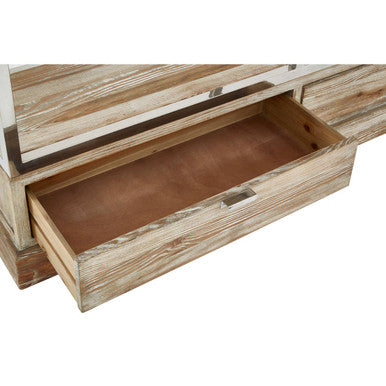 Orsina Richmond Shelving Unit with Ladder – Whitewashed Pine & Silver