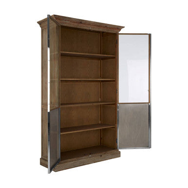 Orsina Richmond Whitewashed Pine Wood 2 Door Glass Display Cabinet