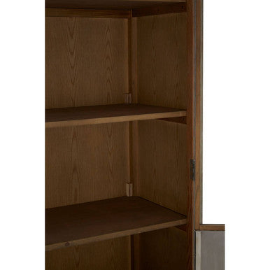 Orsina Richmond Whitewashed Pine Wood 2 Door Glass Display Cabinet