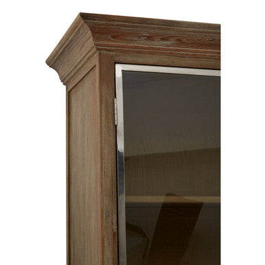 Orsina Richmond Whitewashed Pine Wood 2 Door Glass Display Cabinet