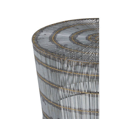 Orsina Templar Round Wireframe Coffee Table – Natural Iron Base
