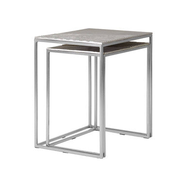 Orsina Templar Rectangular Nesting Tables – Silver Nickel & Aluminium