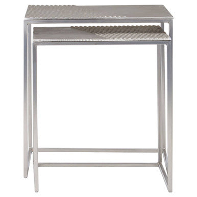 Orsina Templar Rectangular Nesting Tables – Silver Nickel & Aluminium