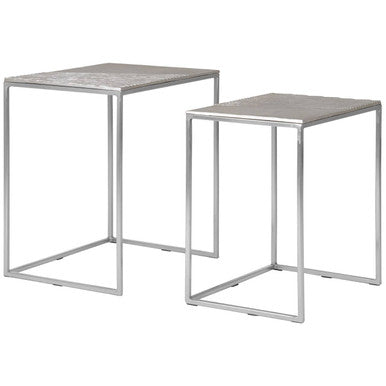 Orsina Templar Rectangular Nesting Tables – Silver Nickel & Aluminium