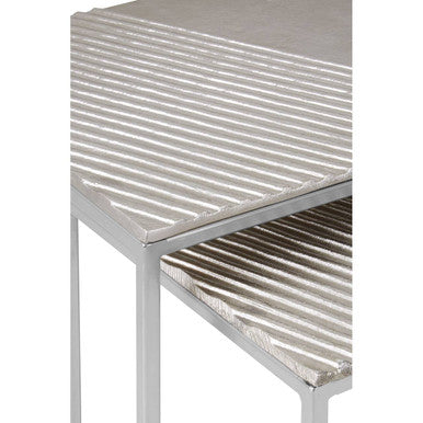 Orsina Templar Rectangular Nesting Tables – Silver Nickel & Aluminium