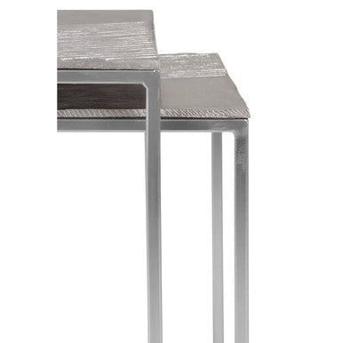Orsina Templar Rectangular Nesting Tables – Silver Nickel & Aluminium