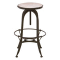 Orsina Vasco Bar Stool – White Marble Seat and Black Iron Frame