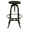 Orsina Vasco Bar Stool – Green Marble Seat and Black Iron Frame