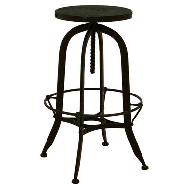 Orsina Vasco Bar Stool – Green Marble Seat and Black Iron Frame