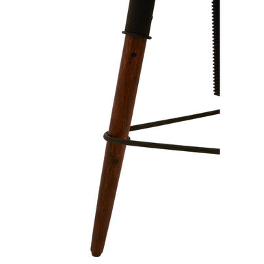 Orsina Vasco Industrial Bar Stool – Round Wood Seat & Black Iron Legs