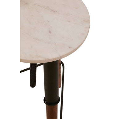 Orsina Vasco Industrial Bar Stool – Round Wood Seat & Black Iron Legs