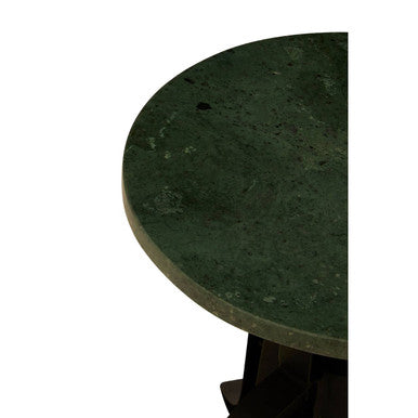 Orsina Vasco Green Marble Bar Stool | Adjustable Black Iron Base
