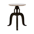 Orsina Vasco Adjustable Bar Stool – White Marble & Black Iron
