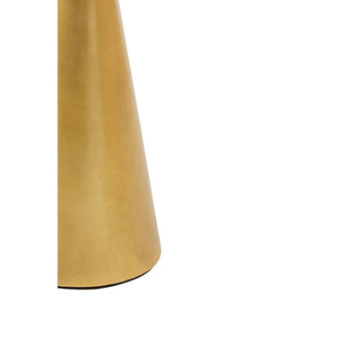 Orsina Lino White Marble Side Table – Gold Finish Wood Base