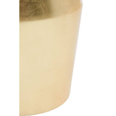Orsina Lino Gold Drum Side Table with White Marble Top – Large