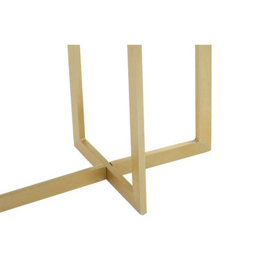 Orsina Villi 3-Tier Console Table – Walnut Wood and Gold Metal Frame