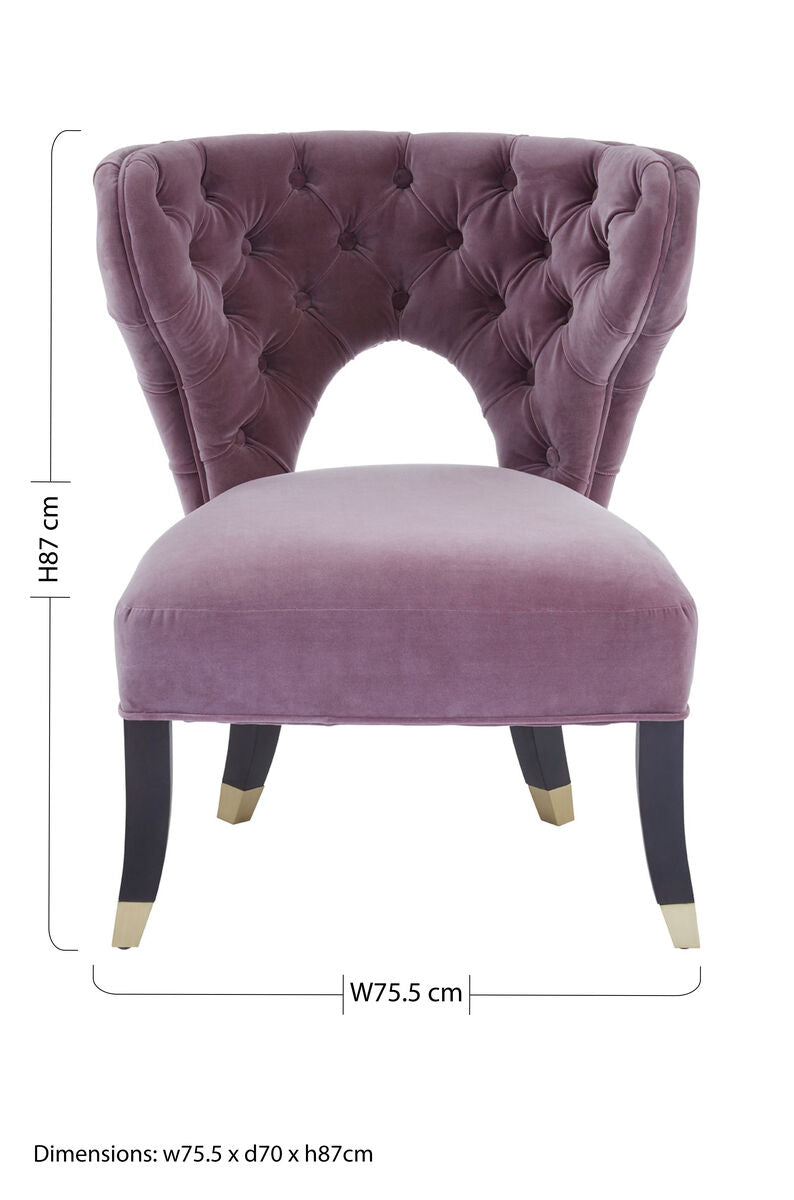 Orsina Villi Lilac Velvet Accent Chair – Tufted Modern Armchair