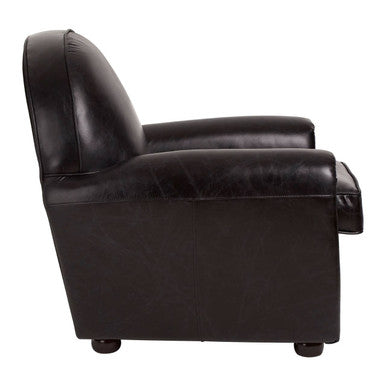 Orsina Victor Black Leather Classic Armchair – Modern Minimalist Seating