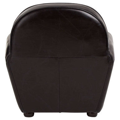Orsina Victor Black Leather Classic Armchair – Modern Minimalist Seating