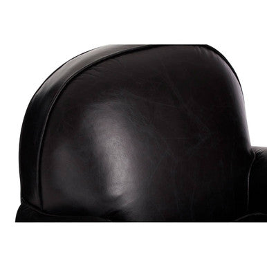 Orsina Victor Black Leather Classic Armchair – Modern Minimalist Seating