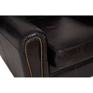 Orsina Victor Black Leather Classic Armchair – Modern Minimalist Seating