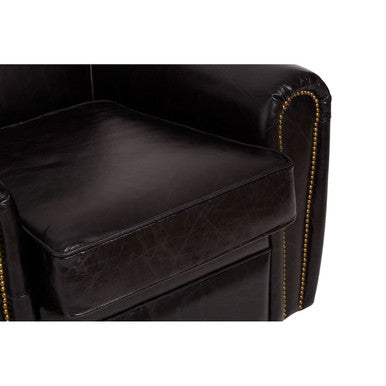 Orsina Victor Black Leather Classic Armchair – Modern Minimalist Seating