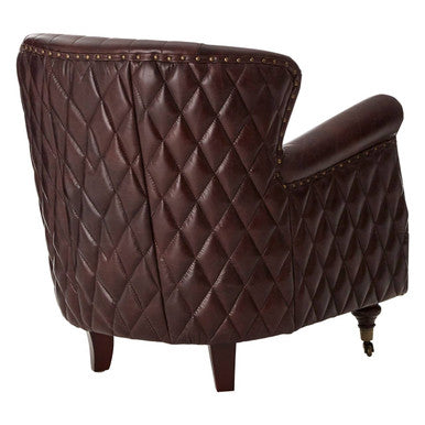 Orsina Victor Brown Leather Winged Back Armchair | Modern Wingback Chair
