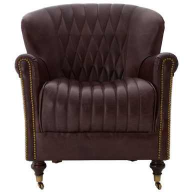 Orsina Victor Brown Leather Armchair | Modern Minimalist Lounge Chair