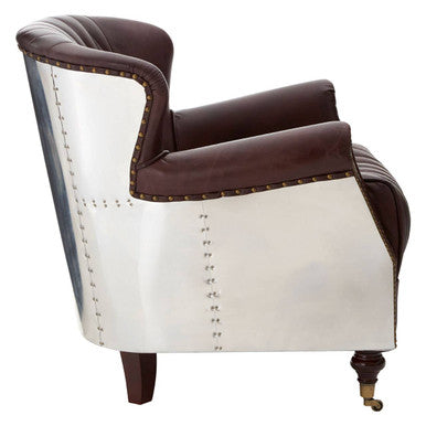 Orsina Victor Brown Leather Armchair | Modern Minimalist Lounge Chair