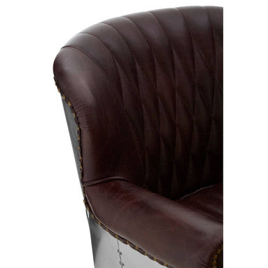 Orsina Victor Brown Leather Armchair | Modern Minimalist Lounge Chair