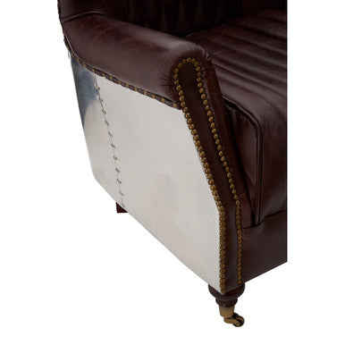 Orsina Victor Brown Leather Armchair | Modern Minimalist Lounge Chair