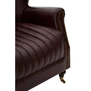 Orsina Victor Brown Leather Armchair | Modern Minimalist Lounge Chair