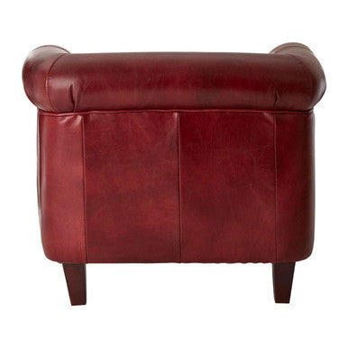 Orsina Victor Deep Red Leather Armchair – Modern Luxury Accent Chair