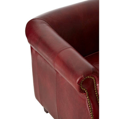 Orsina Victor Deep Red Leather Armchair – Modern Luxury Accent Chair