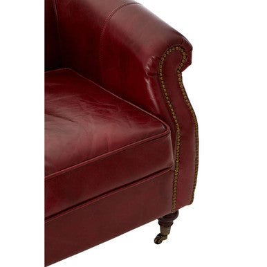 Orsina Victor Deep Red Leather Armchair – Modern Luxury Accent Chair